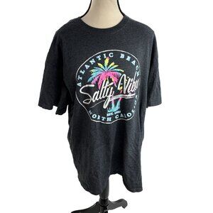 Jerzees Unisex Graphic T Shirt Salty Vibes Atlantic Beach Size XL